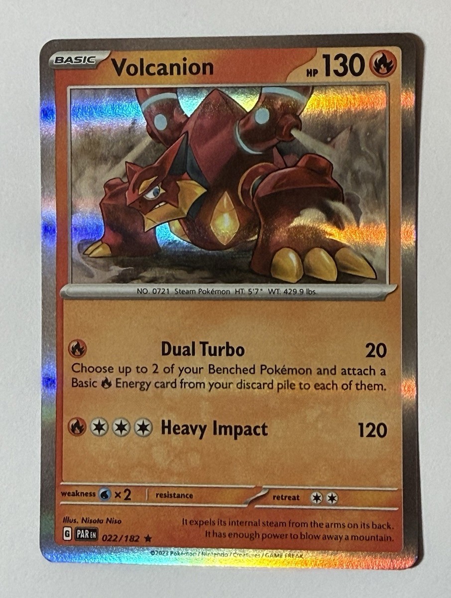 par pokemon card set Pokémon TCG PAR Volcanion Rare Holo 022/182 Paradox Rift