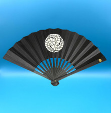 Japanese Samurai War Fan Tessen Kuroda Kanbei feudal warlord black 24cm New JP
