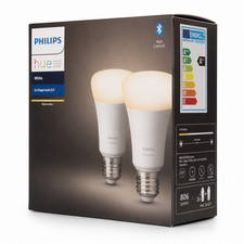 Philips Hue Warm White E27 2x Smart Bulbs 806lm Bluetooth Zigbee Alexa Google