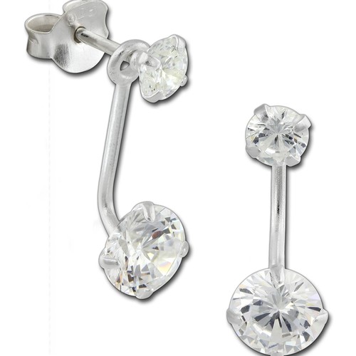 SilberDream Orecchini In Argento Sterling 925 Con Zirconi Bianchi - Diametro 5mm, Fatti A Mano In Germania - 3