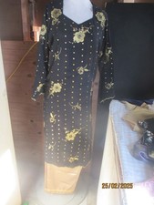 beautiful flower embroidery salwar kameez material chiffon Size XL 46