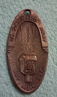 Vintage Drop in Nearest Mail Box Key Fob Tag Grand Central N.Y.C. P.O. Box 451