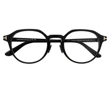 Tom Ford TF5924-D-B 001 Black Round Plastic Eyeglasses Frame 51-22-145