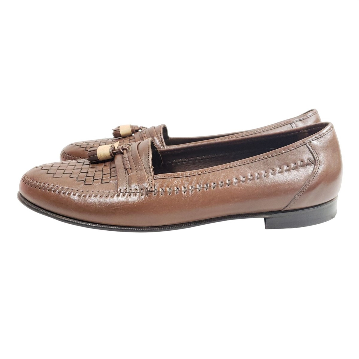 Florsheim Mens Size 13 Brown Leather Woven Tassel Loafers | eBay