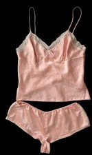Vintage 2005 Victoria  s Secret Angels camisole  Shorts Set Peach Lace Y2k Large