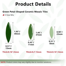 Petal Mosaic Tiles for Crafts, 200G Flower Leaf Ceramic Tiles Pieces for Mosa...