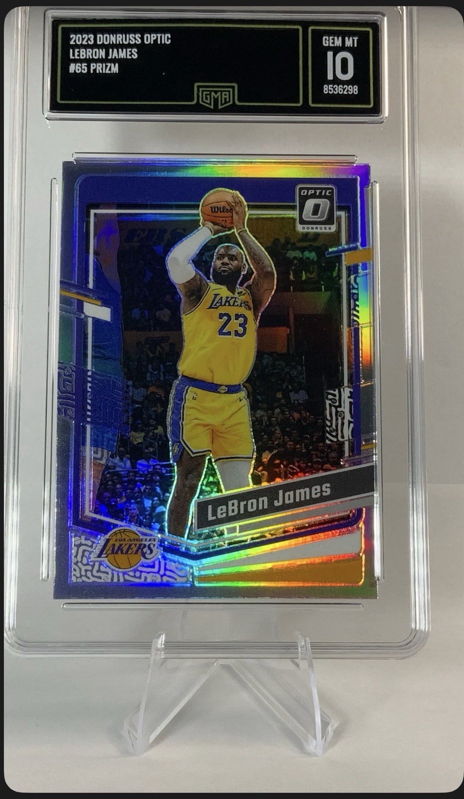 Panini Donruss Optic LeBron James Lakers #65 Prizm PSA 10 NBA Card