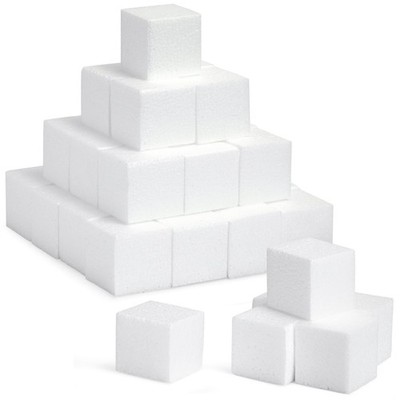 Craft Foam Cubes - 3-Inch White Polystyrene, Pack of 30 - Lightweight & Durab...