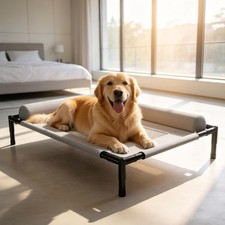 Outdoor Elevated Dogs Bed Raised Dog Cat Bed Pillow Cooling Pet Cot Breathable