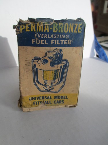Vintage Perma Bronze Glass See Through Fuel Filter-Rat Rod       B1