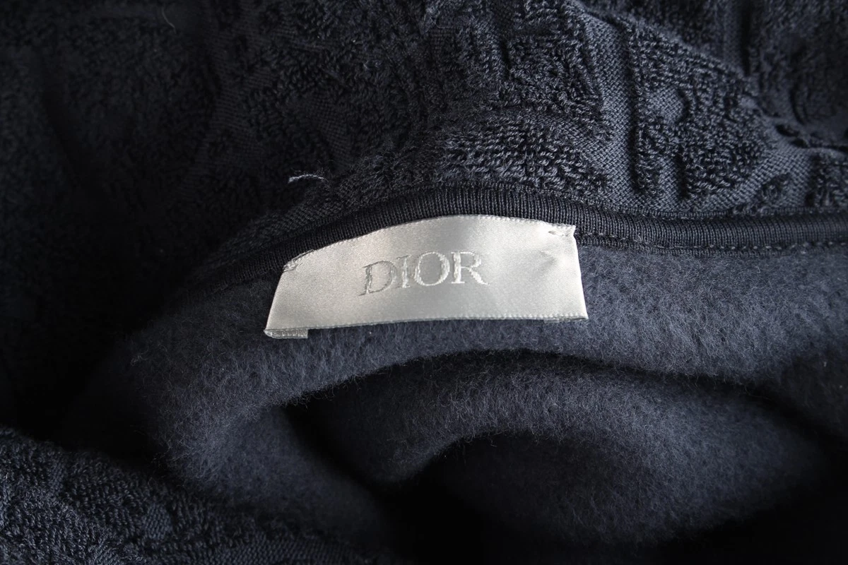 Felpa con cappuccio Dior Oblique Terry blu navy L 73892337