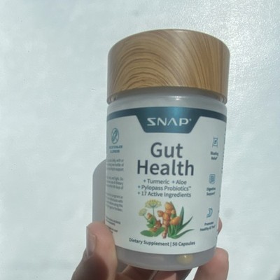SNAP Gut Health Dietary Supplement Turmeric Aloe Pylopass Probiotics 50 Capsules