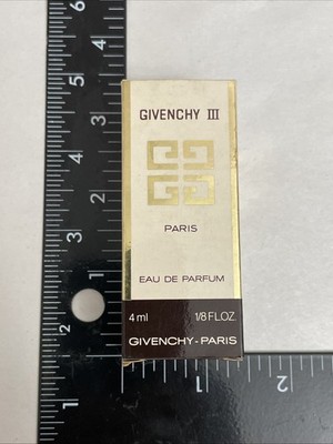 FULL Vintage GIVENCHY III Paris 1/8 Oz 4 mL Perfume / PARFUM