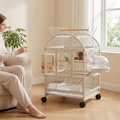 Cage à oiseaux d'intérieur en métal pour oiseaux, cage oiseau - cage oiseaux - Photo 1/4
