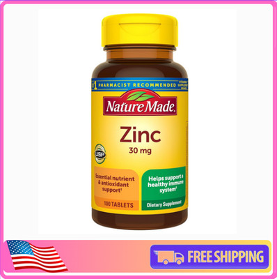 Nature Made Zinc 30 Mg, Supplement for Immune Health and Antioxidant 100 Tablets