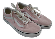 Vans Old Skool Pink White Canvas Suede Skate Sneakers Womens Shoe Size 5.5