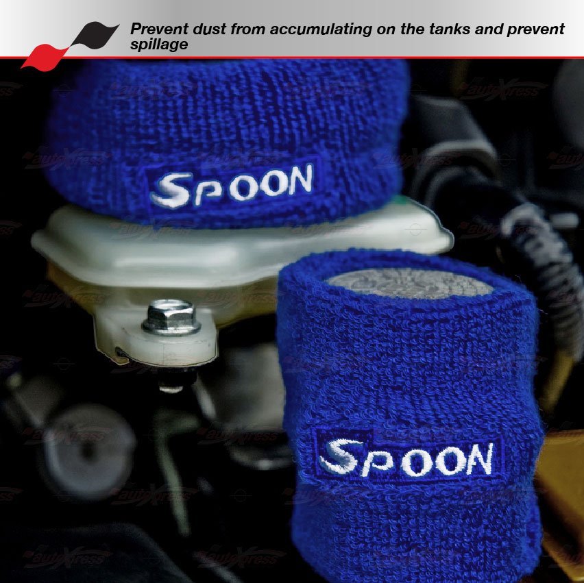 2x SPOON Brake Clutch Reservoir Oil Cap Tank Cover Sock for Acura Honda