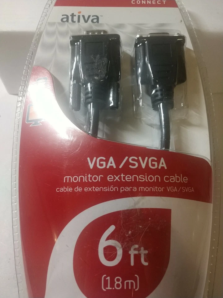 Ativa VGA/SVGA Monitor Ext Cable 6 Feet HDB 15 Male/ HDB Male Item # 828-535 - Image 3 of 4
