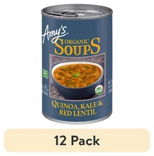 (12 pack) Amy's Organic Quinoa, Kale & Red Lentil Soup 14.4 oz