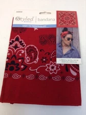 Styled Basics Bandana Red  100% Cotton 22x22 Inches