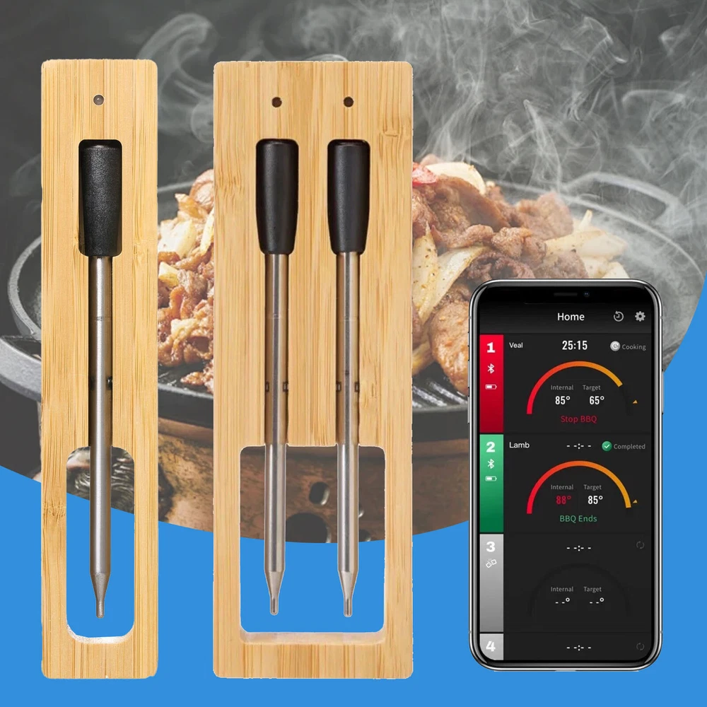 Smart Meat Thermometer with Bluetooth | 165ft Wireless Range - FAST SHIPPING
