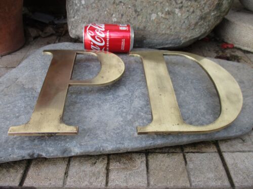 Vintage Enormous 9" & Thick 2 Letter D and P Solid Brass Old Shop Reclaimed Sign - Picture 2 of 13