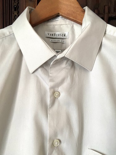 Van Heusen Herren Oberhemd XL 17,5 34/35 Regular Fit Lux Satin Beige Grau - Bild 4 von 10