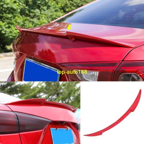 ABS Red Rear Tail Trunk Spoiler Wing Lip Trim For Mazda 3 Axela Sedan 2014-2018 - Picture 1 of 9