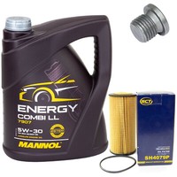 MotoröL Set 5W-30 5 Liter + ÖLfilter SH 4079 P + Schraube FüR Audi Q5 2.0 Tfsi
