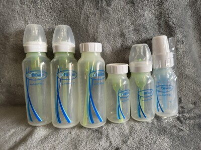 Lot of 6 Dr. Brown's Natural Flow 4 & 8 Oz Infant Bottles (5 Used, 1 Brand New)