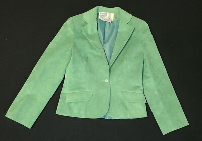 Vtg Samuel Robert by Peter Androu AUER'S Mint Green Jacket (10) Ultra Suede Soft