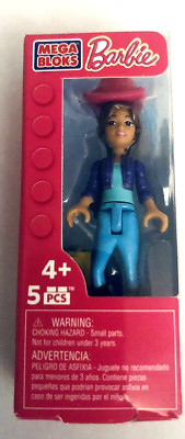 Mega Bloks Barbie Collectible Mini Figure Doll 2.25  Toy Latina Cowgirl Western