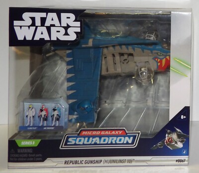 Star Wars Micro Galaxy Squadron REPUBLIC GUNSHIP MUUNILINST 10 Series 3 NEW