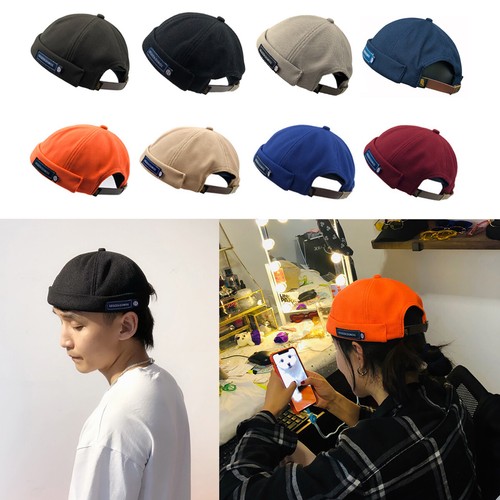 Men's Beanie Hats Retro Brimless Hat 