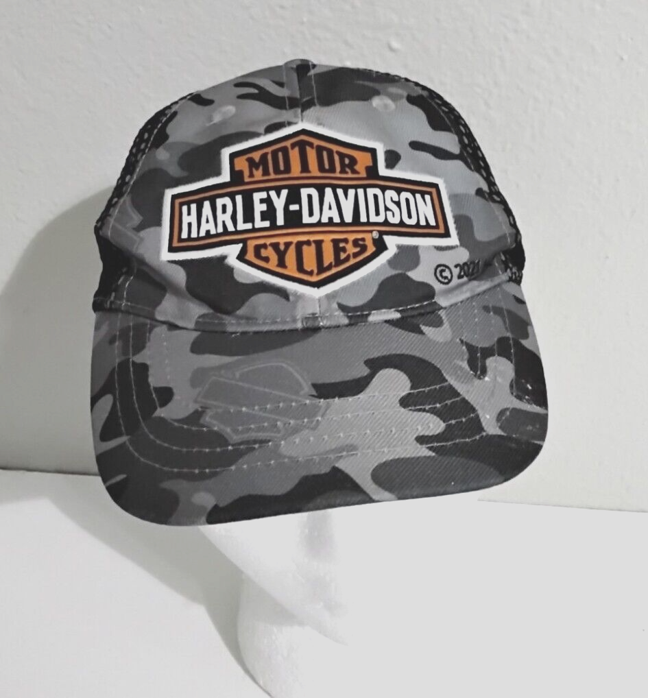 Biker Hat Camo Harley Davidson Hat Nice Gray Black Camo TODDLER