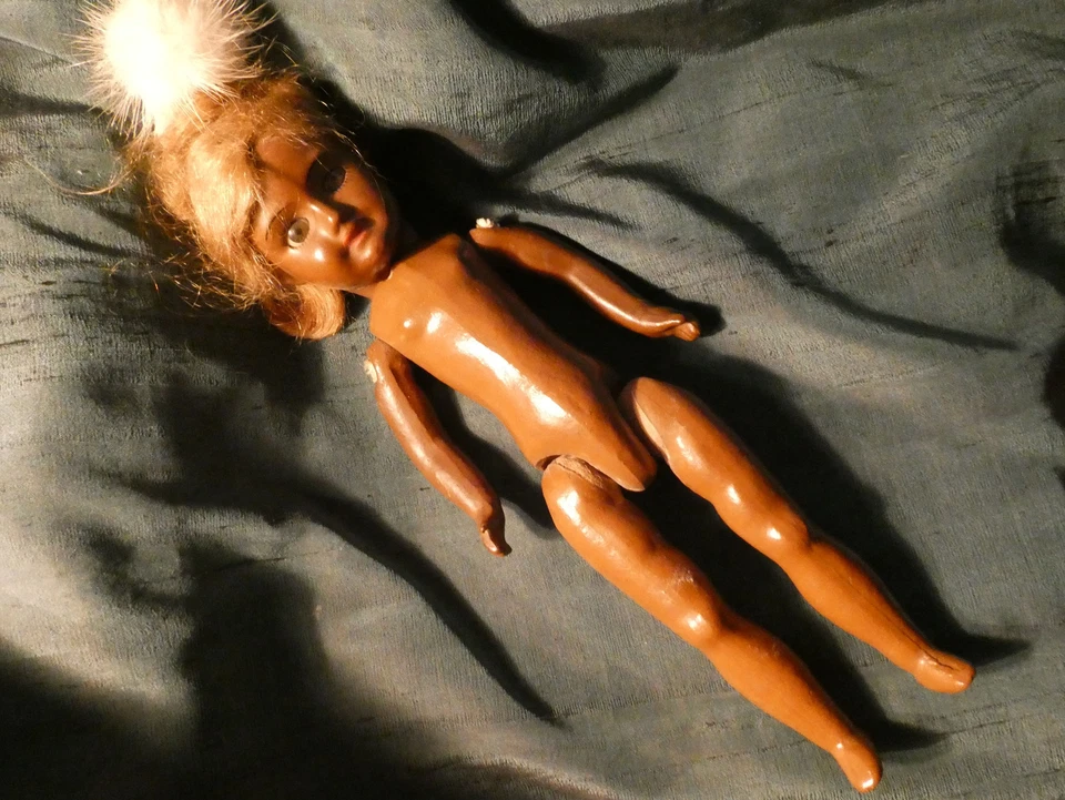 POUPEE ANCIENNE SFBJ NOIRE / 28 cm composition - Photo 3/4