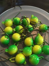 25 Wide Gap Walleye Jig Heads 1/4oz Live Bait Hook Offset (Lime/Chart) Minnow