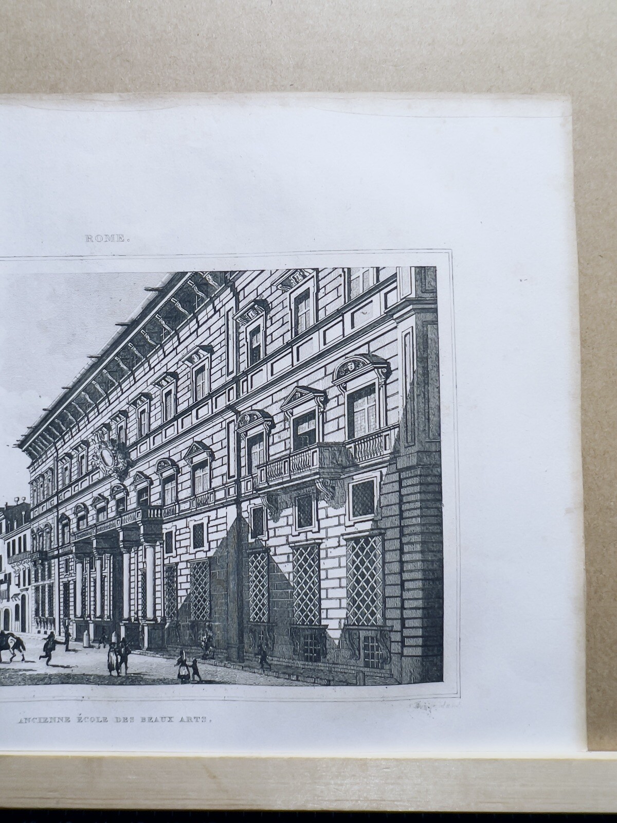 Antique Steel Engraving 1850 Italiy Roman Ecole Beaux Art Print Poster Pictures