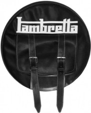 Copriruota Lambretta Vintage In Similpelle Con Tasca Centrale Porta Documenti