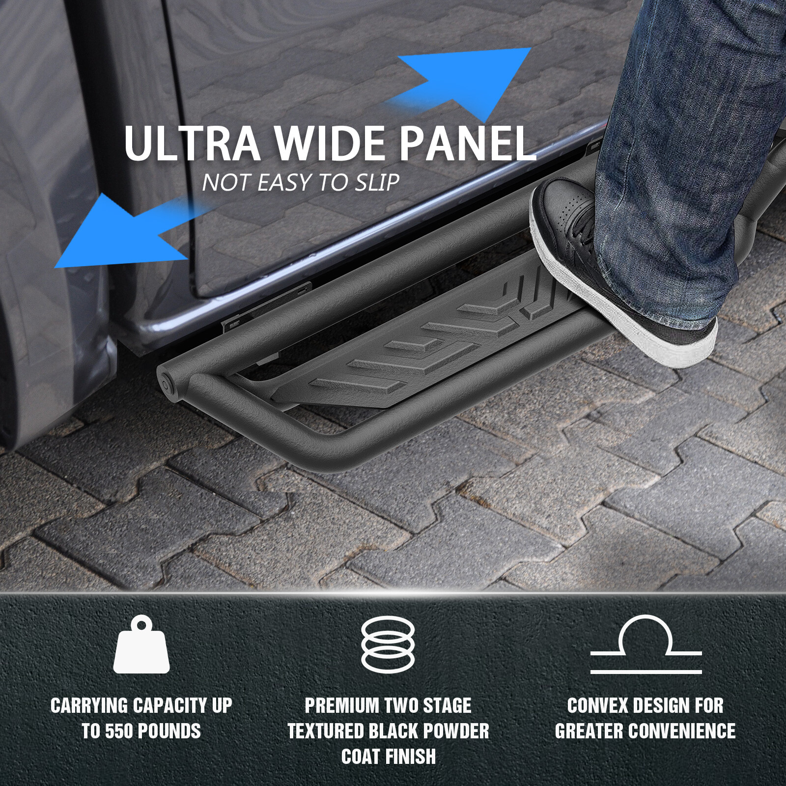 Running Boards Nerf Bars Step Plates For 2020-2025 Jeep Gladiator JT 4Doors