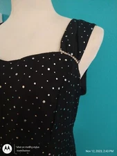 Southeastern Performance Apparel Womens Sequin/sparkle Blk Chiffon Dress Plus 18