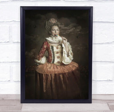 Portrait Fine Art Gemälde Candy Girl altmodischer Stil Wandkunstdruck