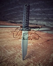 UBR CUSTOM HANDMADE HIGH CARBON STEEL HUNTING NINJA KNIFE WITH LEATHER SHEATH 