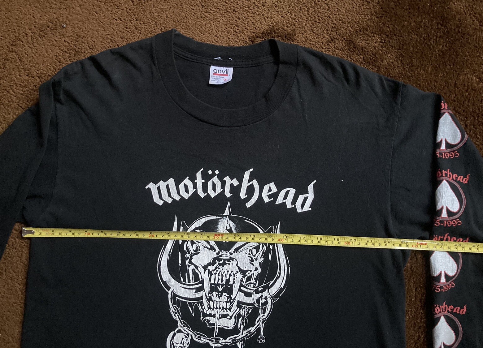Motörhead 20th Anniversary  Tour 1995 Sacrifice Concert Long Sleave Shirt Lemmy