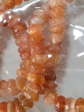 Fiery Orange Sunstone Gemstone 3mm-5mm Rondelle Faceted Beads 13in Strand India