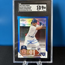 Steele Walker 2023 Topps Chrome RC Blue Auto/150 #RA-SW SGC Grade 9