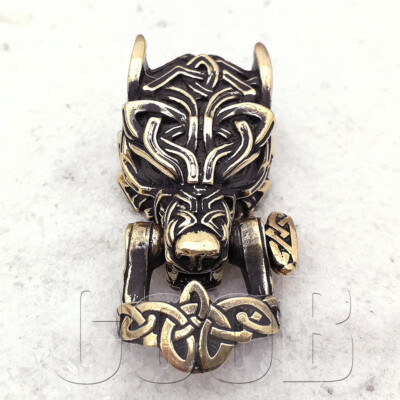 Bronze Paracord Buckle Shackle Bead CELTIC WOLF FENRIR Custom Paracord Bracelet 