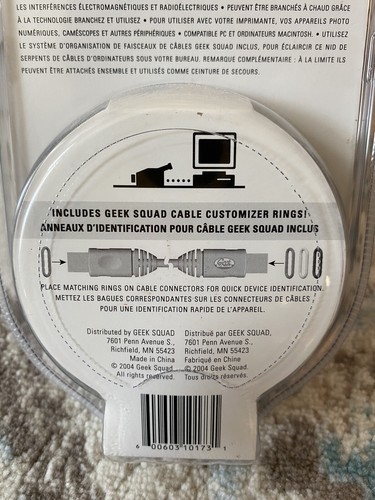 Brand New Geek Squad 6' FT IEEE 1394 Firewire Gold Cables With 6-6 Pin GS-6FW66 - Picture 4 of 4