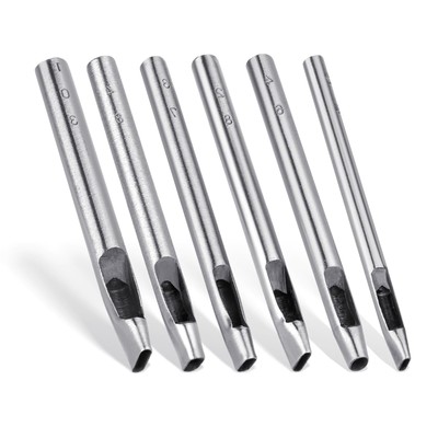6 Sizes Oval Hole Punch Belt Hollow Punching Cutting Tool Kit for Canvas Paper