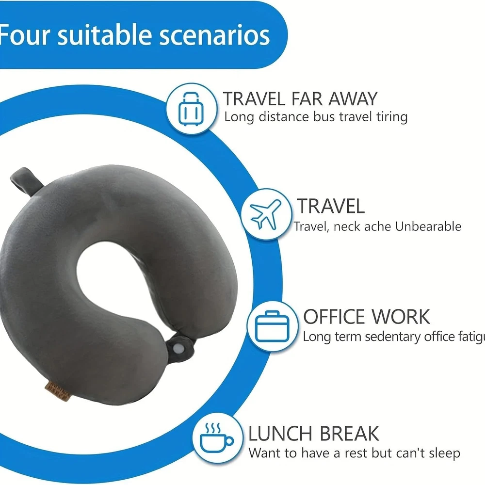 Travel Pillow Memory Foam Neck Pillow Support Pillow,Luxury Compact & Lightweigh